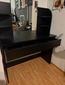 Schminktisch schwarz 142x108 cm in 35428