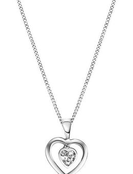 Firetti Kette mit Anhänger Schmuck Geschenk Silber 925 Halsschmuck Halskette Panzerkette Herz, mit Zirkonia (synth)