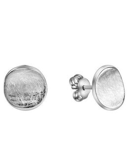 CELESTA Paar Ohrstecker Silber 925 rhodiniert mit eismatter Oberfläche
