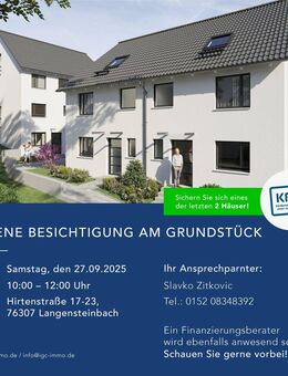 Beratung direkt am Grundstück am SA., 27.09.25 von 10 bis 12, moderne Doppelhaushälfte in zentraler Lage - Karlsbad