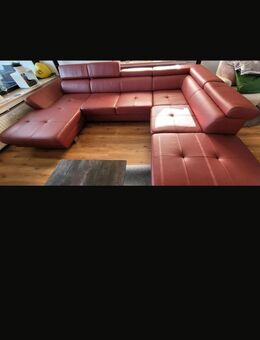 Wohnlandschaft bordeaux rot Leder - Herdecke Zentrum