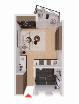 Moderne 1-Zimmer-Wohnung mit Balkon und Stil - Baden-Baden