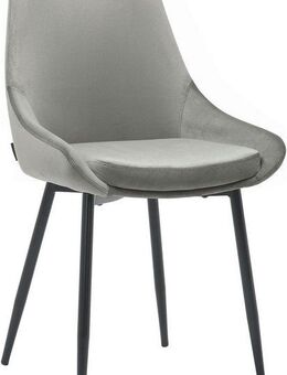 INOSIGN Esszimmerstuhl Niam, Polsterstuhl, 2er Set, schwarze Metallbeine, pflegeleichter Samtvelours Bezug