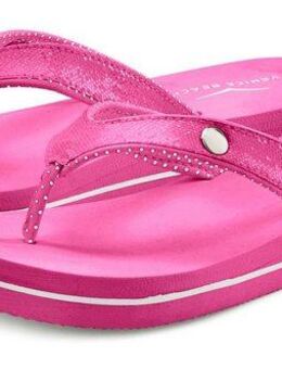 Venice Beach Badezehentrenner Sandale, Pantolette, Badeschuh ultraleicht mit Glitzerband VEGAN