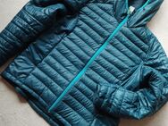 Daunenjacke Decathlon Quechua Gr. XL türkis Kapuze Jacke Daunen Kapuzenjacke Winter Steppjacke Top - Bensheim Zentrum