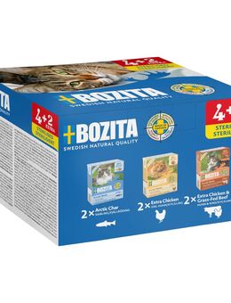 Bozita Tetra Häppchen in Gelee 6 x 370 g - Sterilized Mix (3 Sorten)