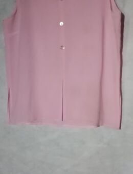 Wenig durchsichtige knitterfreie Rosa Bluse ohne Ärmel mit Perlmutt Knöpfen und seitlichen Schlitzen, Größe L, neu - Eggenfelden