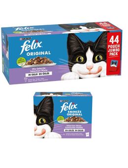 44 + 12 gratis! 56 x 85 g Felix Original - Mix in Gelee
