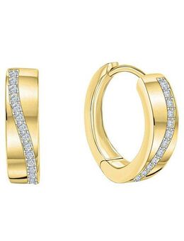 Firetti Paar Creolen Schmuck Geschenk Gold 375 Ohrschmuck Creole, mit Zirkonia (synth)