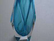 Murano Glas Vase , blaue Farbe, etwa aus 1970 er Jahren, sehr guter Zustand - Bebra