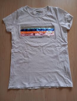 Regenborgen T-Shirt von Tchibo // weiß // Größe 146 - 152 // Preis 1,70€ - Rheda-Wiedenbrück