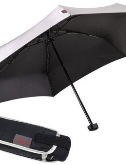 EuroSCHIRM® Taschenregenschirm Dainty, silber, besonders leicht, super flach und extra klein, mit UV-Schutz 50+