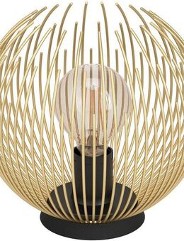 EGLO Tischleuchte VENEZUELA Tischlampe, Stahl, E27, IP20, Wohnzimmerlampe, Retro, Lampe, Ein-/Ausschalter, Leuchtmittel wechselbar, ohne Leuchtmittel, Tischleuchte, H22,5 x Ø23,5 cm, schwarz, gold, 1X40W exkl.
