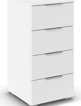 rauch Schubkastenkommode Highboard Sideboard Schubladenkommode Kommode ASTANA (Breite 40 cm / Höhe 81 cm), mit 4 geräumigen Schubladen, Kantengriff in Alufarben MADE IN GERMANY