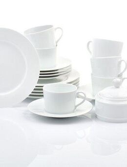 Retsch Arzberg Kaffeeservice HEIKE WEISS, Geschirr-Set 20-tlg., mit Milch & Zucker, Porzellan, rund (20-tlg), 6 Personen, Porzellan, Tassen & Teller plus Milch & Zucker, perfekt von früh bis nachmittags