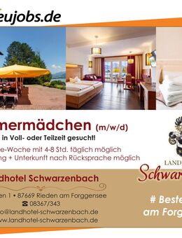 Zimmermädchen / Roomboy m/w/d in Teil- oder Vollzeit gesucht - Rieden (Forggensee)
