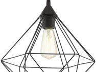 EGLO Pendelleuchte TARBES Hängeleuchte, Pendellampe, Vintage, Retro, Stahl, schwarz E27, ohne Leuchtmittel, Wohnzimmerlampe, Esstischlampe, Drahtgeflecht, 1 flammig, 110x32,5cm