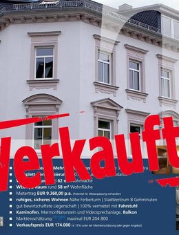 TOP :: 2-Raum-Appartement 1.OG | Fahrstuhl, Kaminofen, Balkon, Bad mit Fenster, Videosprech - Gera