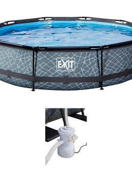 EXIT Framepool inkl. Kartuschen-Filterpumpe & Filterkartusche (Set, 3-tlg), ØxH: 366 x 76 cm