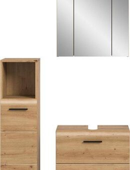 INOSIGN Badmöbel-Set FLORENZ, TOPSELLER!, 3-teilige Badkombination, hochwertige MDF-Front, (Set, 3-St., best. aus: Midischrank hoch, Waschbeckenunterschrank, Spiegelschrank), Bad-Kombination, Bad-Möbel, Badezimmer, Kombination, Kombi