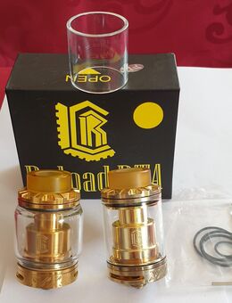 2 X Reload RTA . Gold. Clone ! 1X Top Zustand, 1X guter Zustand. FP. 34€. Gebraucht. SAMMLUNGSVERKLEINERUNG!! Selbstwickler, Tank für Akkuträger, E Zigarette, Vape, Mod Box. - Bühl