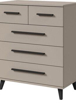INOSIGN Sideboard Lagos, Kommode, 5 Schubladen, schwarze Griffe & Füße (1 St), modernes Design, B/T/H je 70/39,5/82,5 cm, pflegeleichte Oberfläche