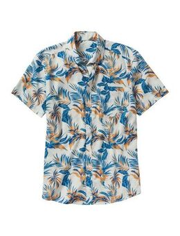 John Devin Hawaiihemd Regular fit Kurzarm, Freizeithemd mit Palmendruck aus reiner Baumwolle