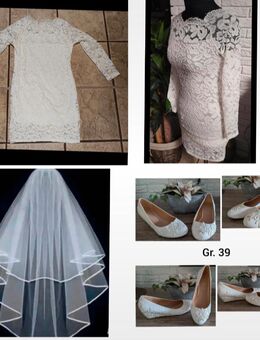 Halloween Kostüm Horrorbraut Brautkleid Schleier Brautschuhe - Recklinghausen