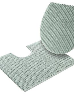 my home Badematte Dalia, Badvorleger, Badezimmer Teppich, Höhe 4 mm, fußbodenheizungsgeeignet, strapazierfähig, Baumwolle, 2-tlg. Stand-WC Set, Baumwolle, Badteppich, Badematten auch als 2-teiliges Set erhältlich