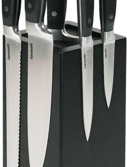 Hanseatic Magnet-Messerblock hanseatic PREMIUM, aus Gummibaumholz, Messerblock Set, 6-tlg. (6tlg), elegantes Design, herausnehmbarer Borsteneinsatz, 360-Grad-drehbar