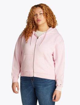 Tommy Hilfiger Curve Sweatjacke CRV REG SCRIPT ZIP HOODIE in Großen Größen, Kapuze, Zipper, Logoschriftzug