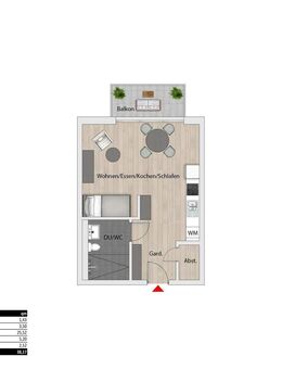 1-Zimmer Wohnung mit Balkon und Aufzug im betreuten Wohnen - Siegelsbach