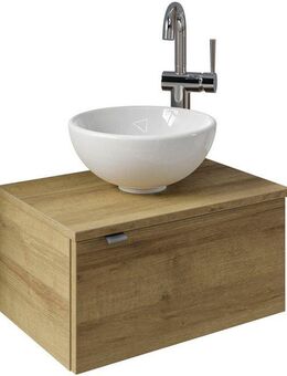 Saphir Waschtisch Serie 6915 Waschschale mit Unterschrank für Gästebad, Gäste WC (3-St., Keramik-Aufsatzbecken, Waschtischplatte, Waschtischunterschrank), 51 cm breit, 1 Tür, Waschtischplatte, kleine Bäder, ohne Armatur