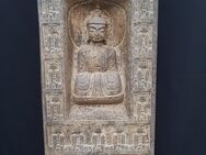 Grosse antike chines. Naturstein-Stehle mit 27 Buddhas im Lotossitz, um 1850 - München