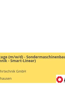 Leiter Montage (m/w/d) - Sondermaschinenbau (Zuführtechnik - Smart-Linear) - Wolpertshausen
