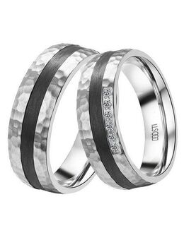 DOOSTI Trauring Schmuck Geschenk Edelstahl Trauring Ehering Partnerring LIEBE, wahlweise mit oder ohne Zirkonia
