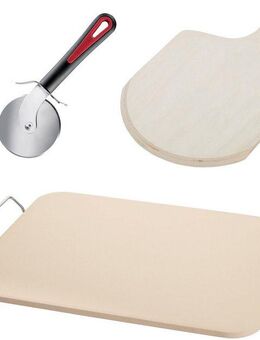 WESTMARK Pizzastein, Keramik, (Set, 3-St), Inkl. Pizzaschaufel und Pizzaschneider