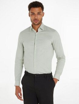 Calvin Klein Langarmhemd POPLIN LEAF PRINT SLIM SHIRT