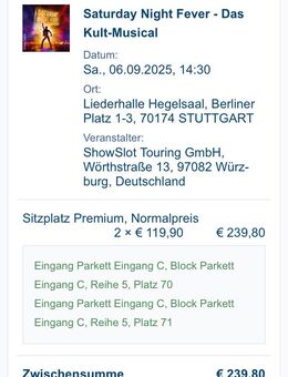 Stuttgart - Musical SNV am 6. September um 14:30 Uhr in der Liederhalle -> Karte zu erwerben - Stuttgart