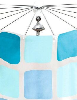 Kleine Wolke Duschvorhangspinne Big Spider, ausdrehbar, mit Bohren, verschraubt, Aluminium, Radius 71 cm, für Duschvorhänge mit 12 Ösen