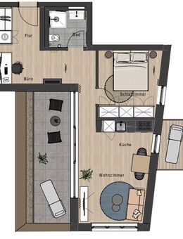 VERDI 71 | Erstbezug - Vollmöblierte großzügige 2,5-Zi-Wohnung mit Terrasse & Balkon - W8 - München