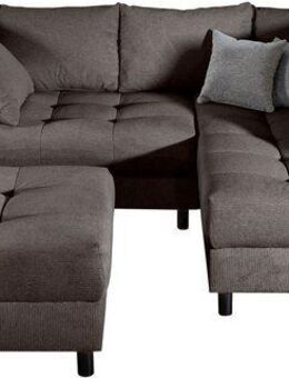 COLLECTION AB Ecksofa Toni L-Form, B: 215 cm, mit Hocker & 2 Zierkissen, Federkern