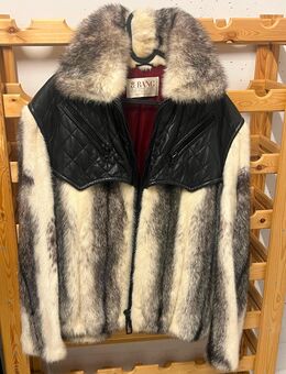 Herren Pelzjacke mit Ledereinsatz - Embrach