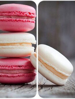 WENKO Herd-Abdeckplatte Universal Modell Macarons, Glas, (Set, 2 tlg), Herdabdeckung für alle Herdarten, kratzfest, mit rutschfesten Füßen