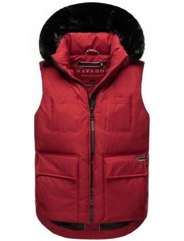 Navahoo Steppweste Zimthäschen XIV Ärmellose Winter-Weste mit Kapuze und Kunstfell