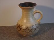 Keramik Krug Vase Blumenvase beige 15 cm mit Dekor Vintage Deko 4,- - Flensburg