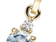 JOBO Kettenanhänger Anhänger mit Blautopas und Zirkonia, 333 Gold