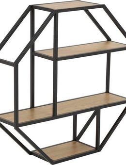 ACTONA GROUP Wandregal, Metallgestell, 2 Einlegeböden, Achteckform und asymmetrischen Details