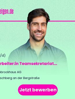 Mitarbeiter:in Teamsekretariat - Hirschberg (Bergstraße)
