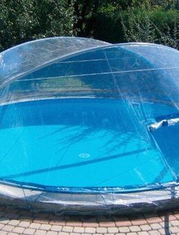 KWAD Poolverdeck Cabrio Dome für runde Pools mit breitem Handlauf, ØxH: 300x160 cm